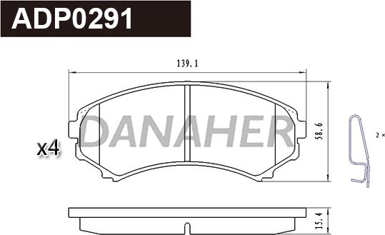 Danaher ADP0291 - Гальмівні колодки, дискові гальма avtolavka.club