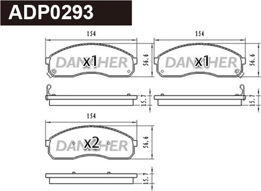 Danaher ADP0293 - Гальмівні колодки, дискові гальма avtolavka.club