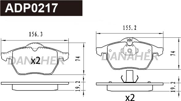 Danaher ADP0217 - Гальмівні колодки, дискові гальма avtolavka.club