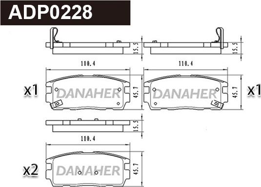 Danaher ADP0228 - Гальмівні колодки, дискові гальма avtolavka.club