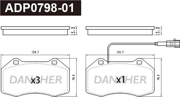 Danaher ADP0798-01 - Гальмівні колодки, дискові гальма avtolavka.club