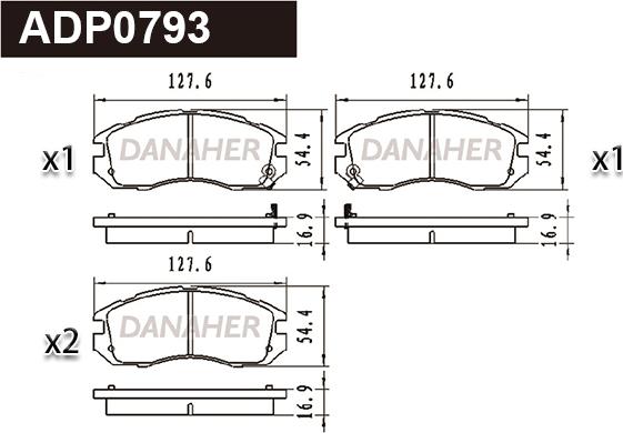 Danaher ADP0793 - Гальмівні колодки, дискові гальма avtolavka.club