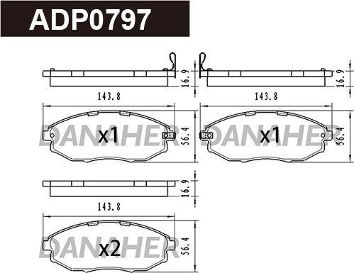 Danaher ADP0797 - Гальмівні колодки, дискові гальма avtolavka.club