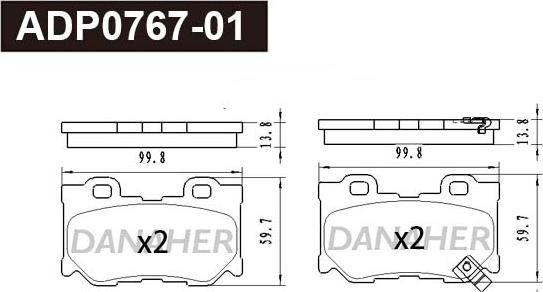 Danaher ADP0767-01 - Гальмівні колодки, дискові гальма avtolavka.club