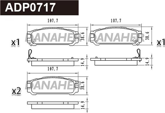 Danaher ADP0717 - Гальмівні колодки, дискові гальма avtolavka.club