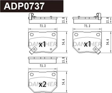 Danaher ADP0737 - Гальмівні колодки, дискові гальма avtolavka.club