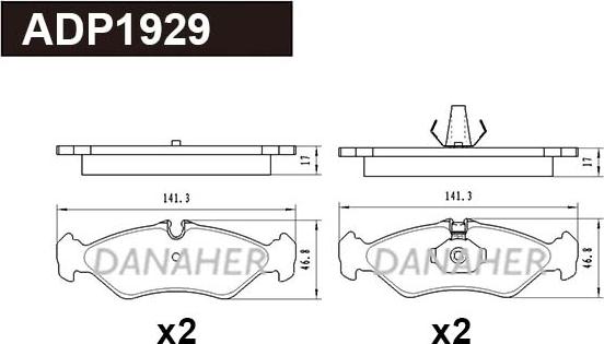 Danaher ADP1929 - Гальмівні колодки, дискові гальма avtolavka.club