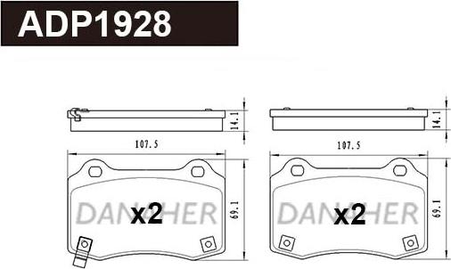 Danaher ADP1928 - Гальмівні колодки, дискові гальма avtolavka.club