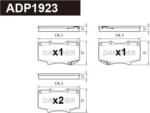 Danaher ADP1923 - Гальмівні колодки, дискові гальма avtolavka.club