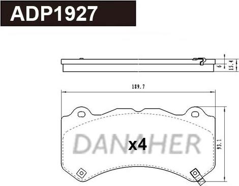 Danaher ADP1927 - Гальмівні колодки, дискові гальма avtolavka.club