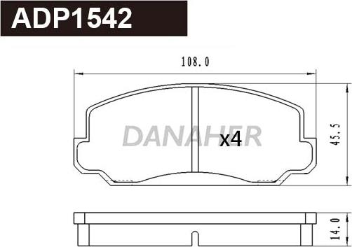 Danaher ADP1542 - Гальмівні колодки, дискові гальма avtolavka.club