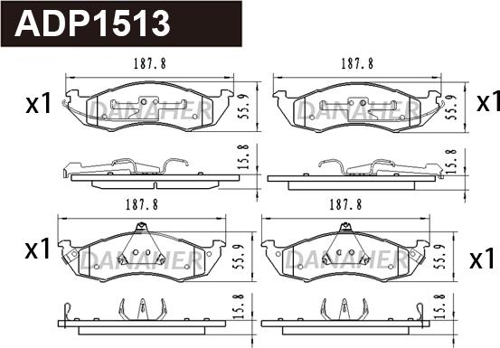 Danaher ADP1513 - Гальмівні колодки, дискові гальма avtolavka.club