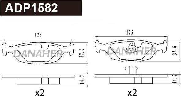 Danaher ADP1582 - Гальмівні колодки, дискові гальма avtolavka.club