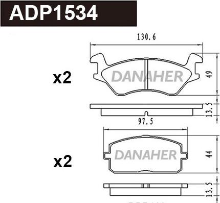 Danaher ADP1534 - Гальмівні колодки, дискові гальма avtolavka.club