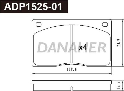 Danaher ADP1525-01 - Гальмівні колодки, дискові гальма avtolavka.club