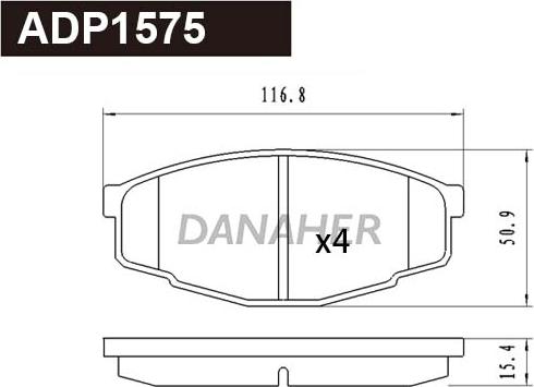 Danaher ADP1575 - Гальмівні колодки, дискові гальма avtolavka.club