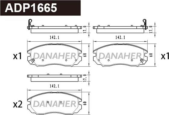 Danaher ADP1665 - Гальмівні колодки, дискові гальма avtolavka.club