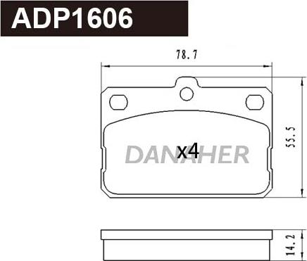 Danaher ADP1606 - Гальмівні колодки, дискові гальма avtolavka.club