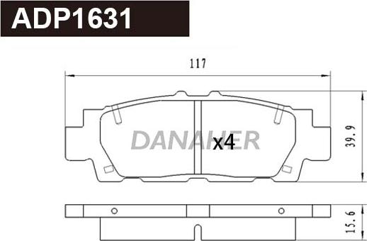 Danaher ADP1631 - Гальмівні колодки, дискові гальма avtolavka.club