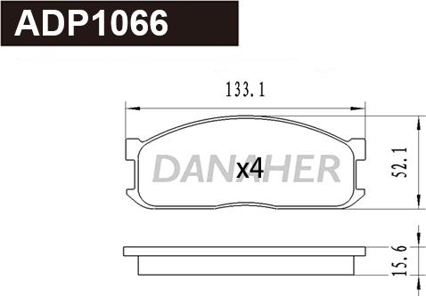 Danaher ADP1066 - Гальмівні колодки, дискові гальма avtolavka.club