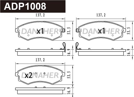 Danaher ADP1008 - Гальмівні колодки, дискові гальма avtolavka.club