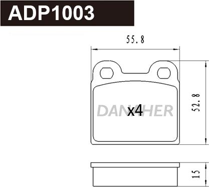 Danaher ADP1003 - Гальмівні колодки, дискові гальма avtolavka.club