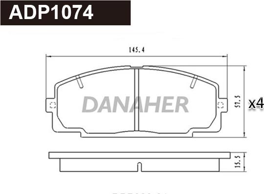 Danaher ADP1074 - Гальмівні колодки, дискові гальма avtolavka.club