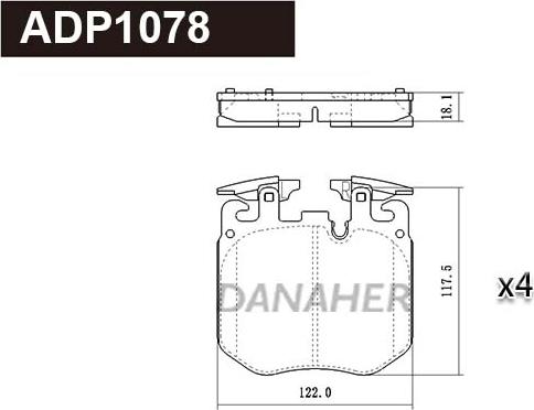 Danaher ADP1078 - Гальмівні колодки, дискові гальма avtolavka.club