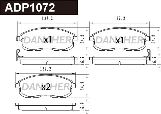 Danaher ADP1072 - Гальмівні колодки, дискові гальма avtolavka.club