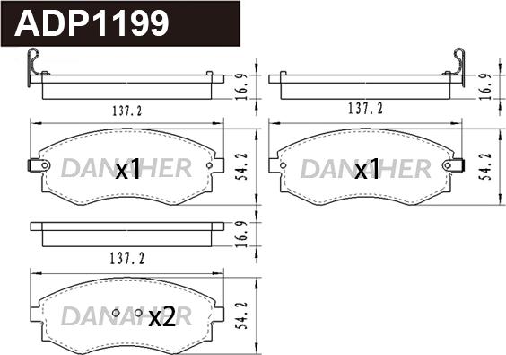 Danaher ADP1199 - Гальмівні колодки, дискові гальма avtolavka.club