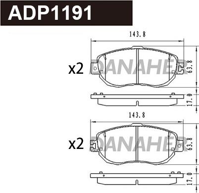 Danaher ADP1191 - Гальмівні колодки, дискові гальма avtolavka.club