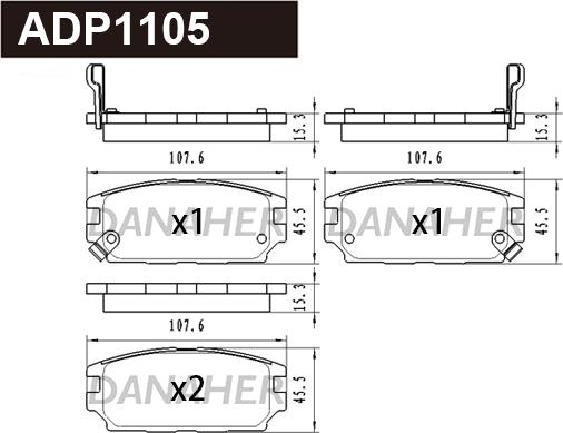 Danaher ADP1105 - Гальмівні колодки, дискові гальма avtolavka.club