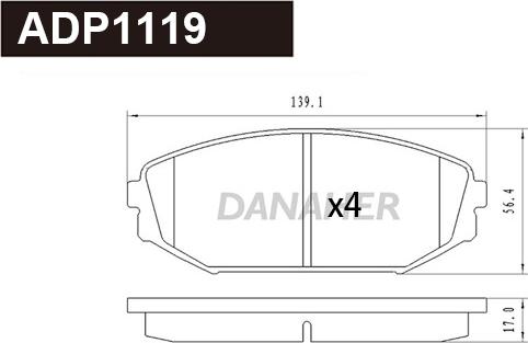 Danaher ADP1119 - Гальмівні колодки, дискові гальма avtolavka.club