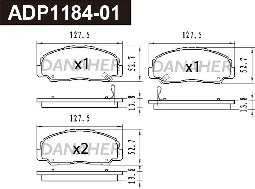 Danaher ADP1184-01 - Гальмівні колодки, дискові гальма avtolavka.club