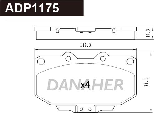 Danaher ADP1175 - Гальмівні колодки, дискові гальма avtolavka.club