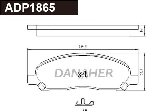 Danaher ADP1865 - Гальмівні колодки, дискові гальма avtolavka.club