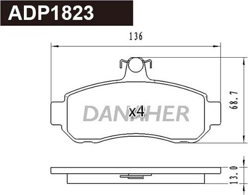 Danaher ADP1823 - Гальмівні колодки, дискові гальма avtolavka.club