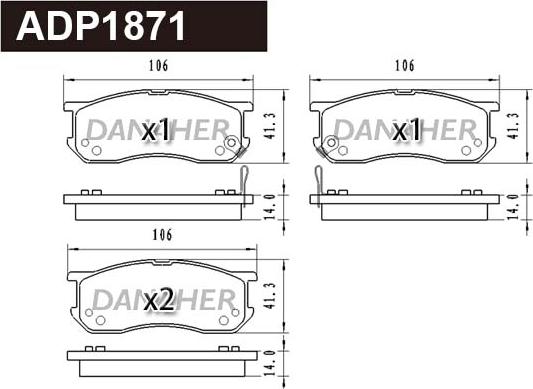 Danaher ADP1871 - Гальмівні колодки, дискові гальма avtolavka.club