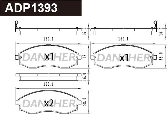 Danaher ADP1393 - Гальмівні колодки, дискові гальма avtolavka.club