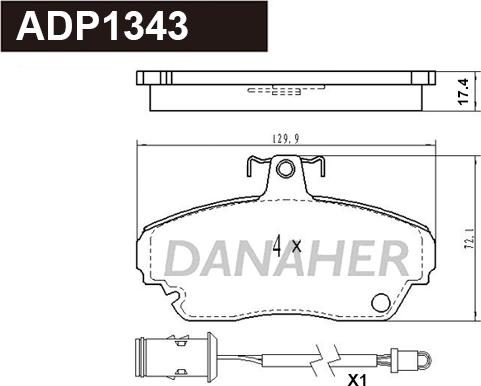 Danaher ADP1343 - Гальмівні колодки, дискові гальма avtolavka.club