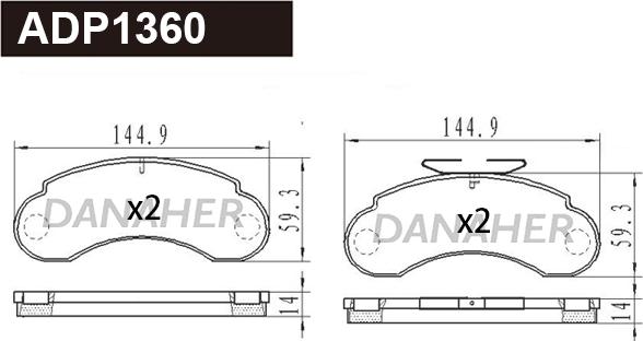 Danaher ADP1360 - Гальмівні колодки, дискові гальма avtolavka.club