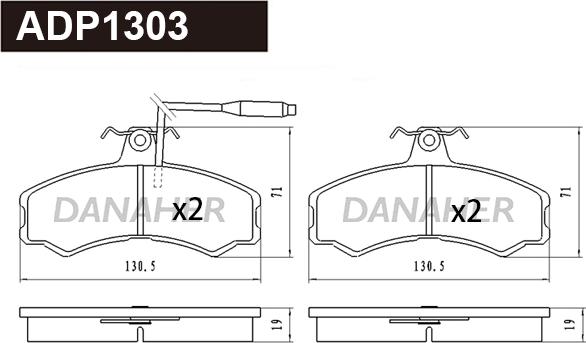 Danaher ADP1303 - Гальмівні колодки, дискові гальма avtolavka.club