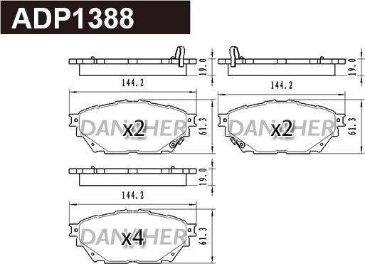 Danaher ADP1388 - Гальмівні колодки, дискові гальма avtolavka.club