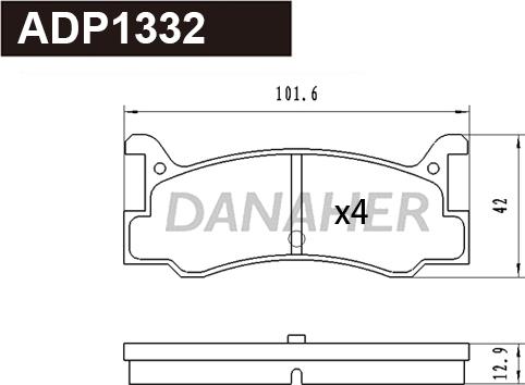Danaher ADP1332 - Гальмівні колодки, дискові гальма avtolavka.club