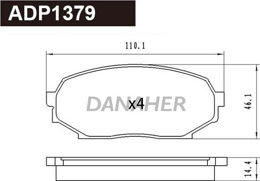 Danaher ADP1379 - Гальмівні колодки, дискові гальма avtolavka.club