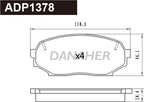 Danaher ADP1378 - Гальмівні колодки, дискові гальма avtolavka.club