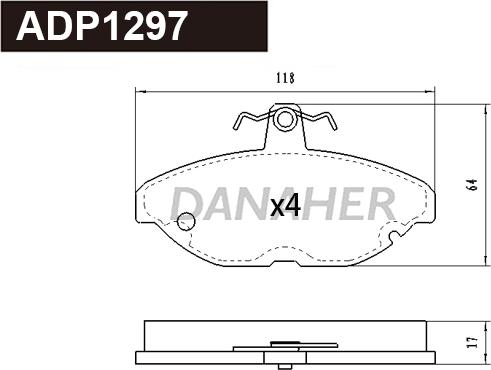 Danaher ADP1297 - Гальмівні колодки, дискові гальма avtolavka.club