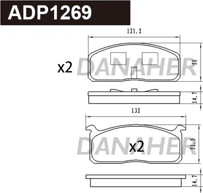 Danaher ADP1269 - Гальмівні колодки, дискові гальма avtolavka.club
