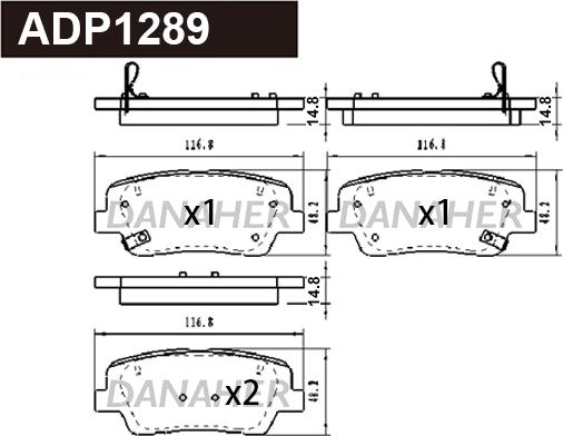 Danaher ADP1289 - Гальмівні колодки, дискові гальма avtolavka.club