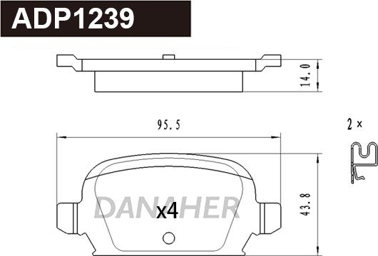 Danaher ADP1239 - Гальмівні колодки, дискові гальма avtolavka.club